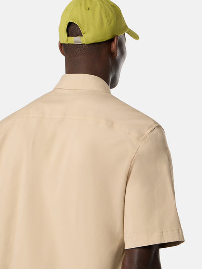STONE ISLAND - Chemise manches courtes beige en cotton supima