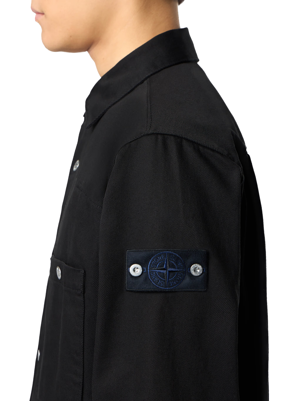 STONE ISLAND - Chemise en jean noire denim research