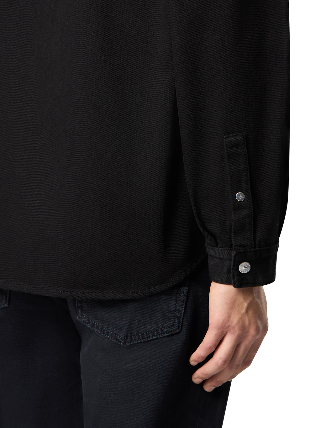 STONE ISLAND - Chemise en jean noire denim research