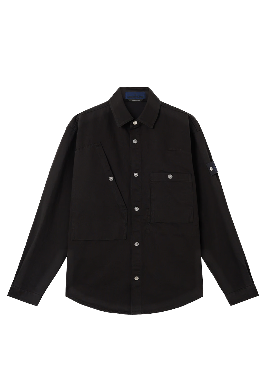 STONE ISLAND - Chemise en jean noire denim research