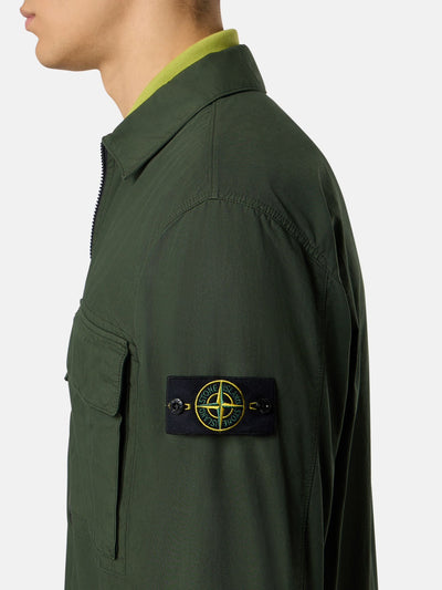 STONE ISLAND - Surchemise vert juniper à poche poitrine