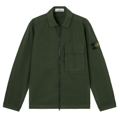 STONE ISLAND - Surchemise vert juniper à poche poitrine
