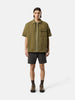 STONE ISLAND - Chemise manches courtes en coton kaki