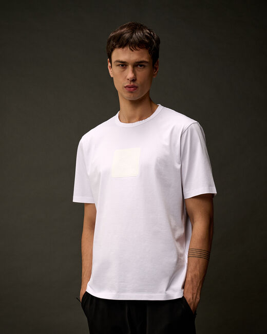 CP COMPANY METROPOLIS - T-SHIRT BLANC AVEC LOGO CAOUTCHOUC