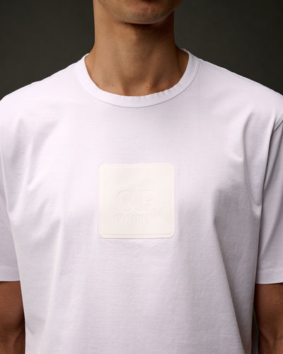 CP COMPANY METROPOLIS - T-SHIRT BLANC AVEC LOGO CAOUTCHOUC