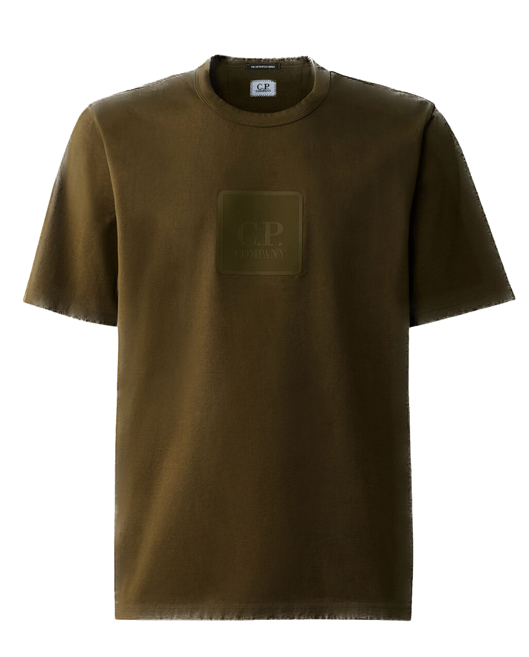 CP COMPANY METROPOLIS - T-SHIRT KAKI GROS LOGO CAOUTCHOUC