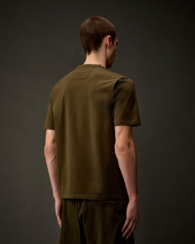 CP COMPANY METROPOLIS - T-SHIRT KAKI GROS LOGO CAOUTCHOUC