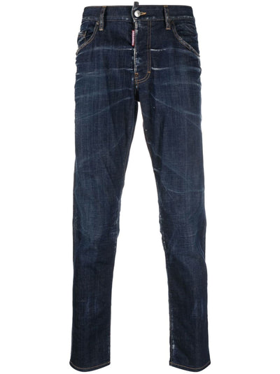 DSQUARED2 - Jean Skinny bleu à effet délavé