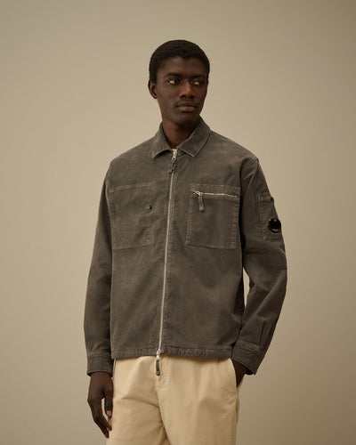 C.P. COMPANY - Surchemise en velours cotelé grise