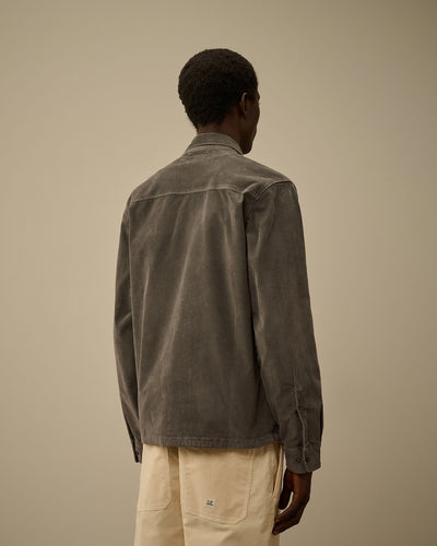 C.P. COMPANY - Surchemise en velours cotelé grise