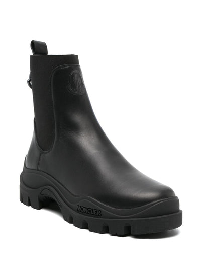 MONCLER - Bottes en cuir à talon épais 90 mm