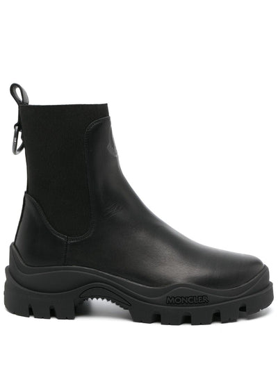 MONCLER - Bottes en cuir à talon épais 90 mm