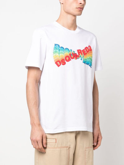 DSQUARED2 - T-shirt à logo imprimé blanc