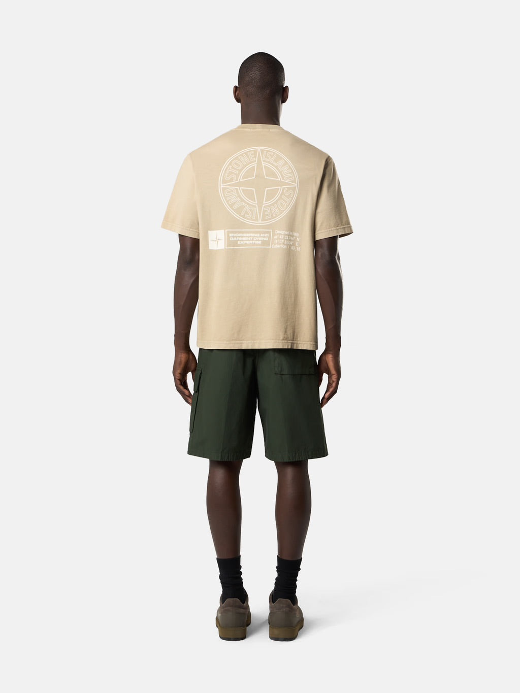 STONE ISLAND - T-shirt beige à imprimé