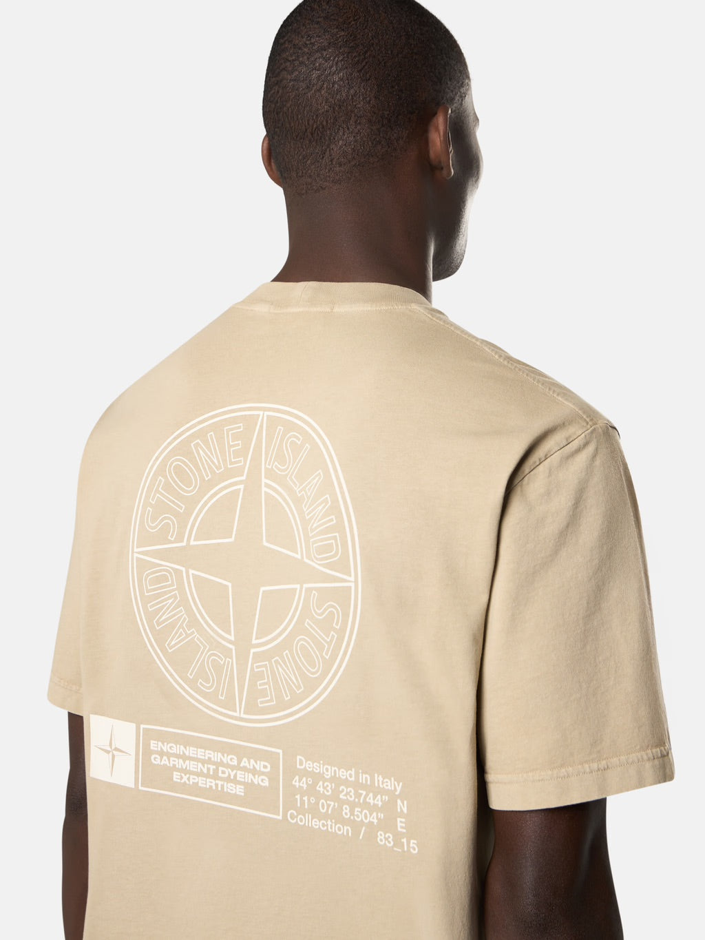 STONE ISLAND - T-shirt beige à imprimé