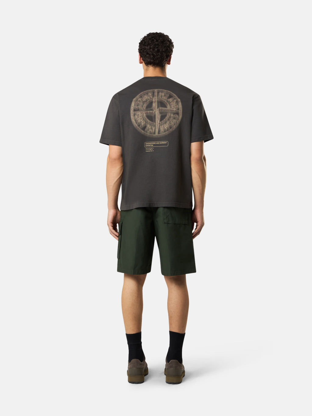 STONE ISLAND - T-shirt gris plomb à imprimé