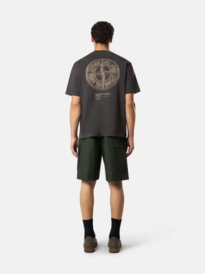 STONE ISLAND - T-shirt gris plomb à imprimé