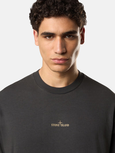 STONE ISLAND - T-shirt gris plomb à imprimé
