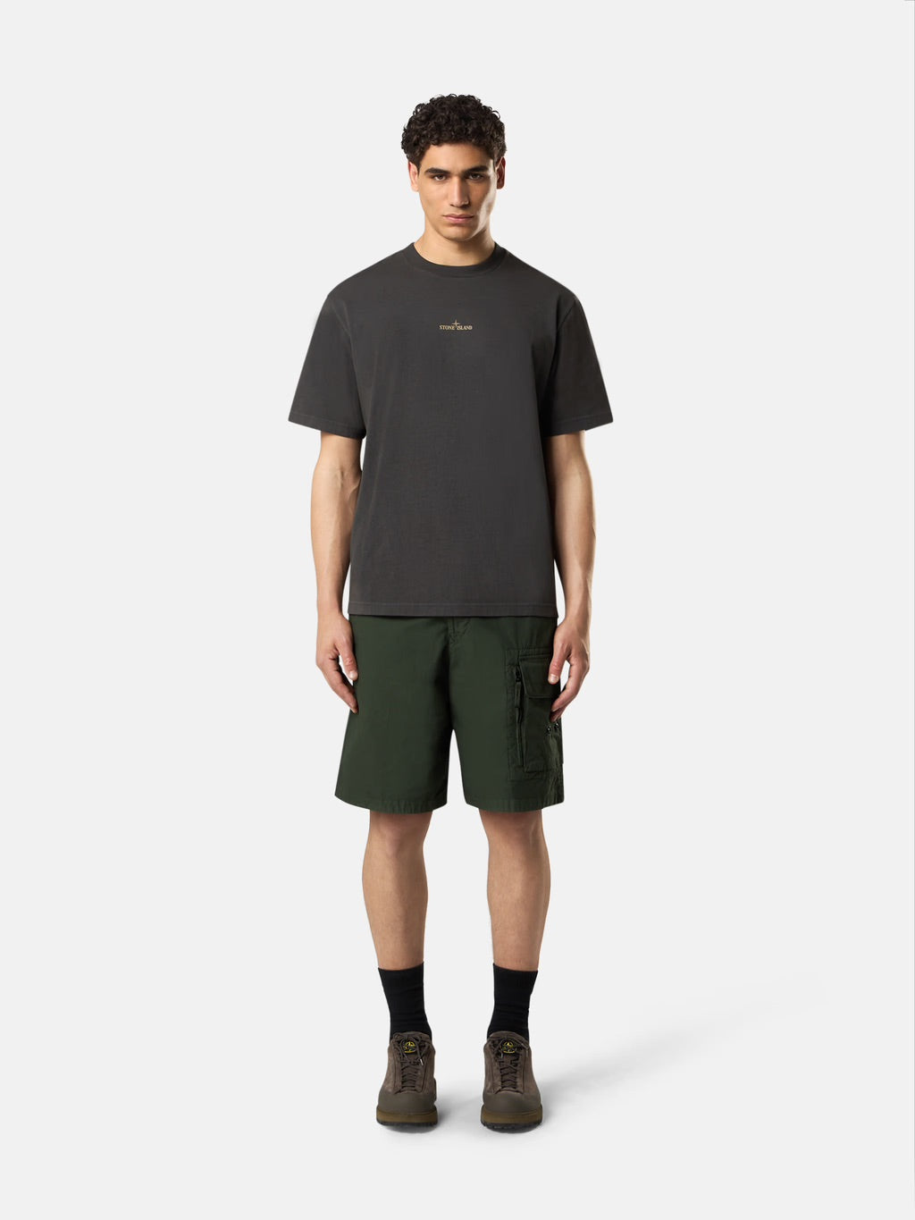 STONE ISLAND - T-shirt gris plomb à imprimé