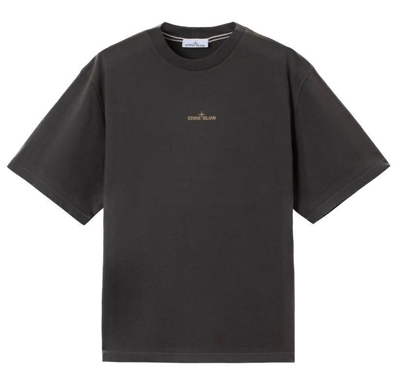 STONE ISLAND - T-shirt gris plomb à imprimé