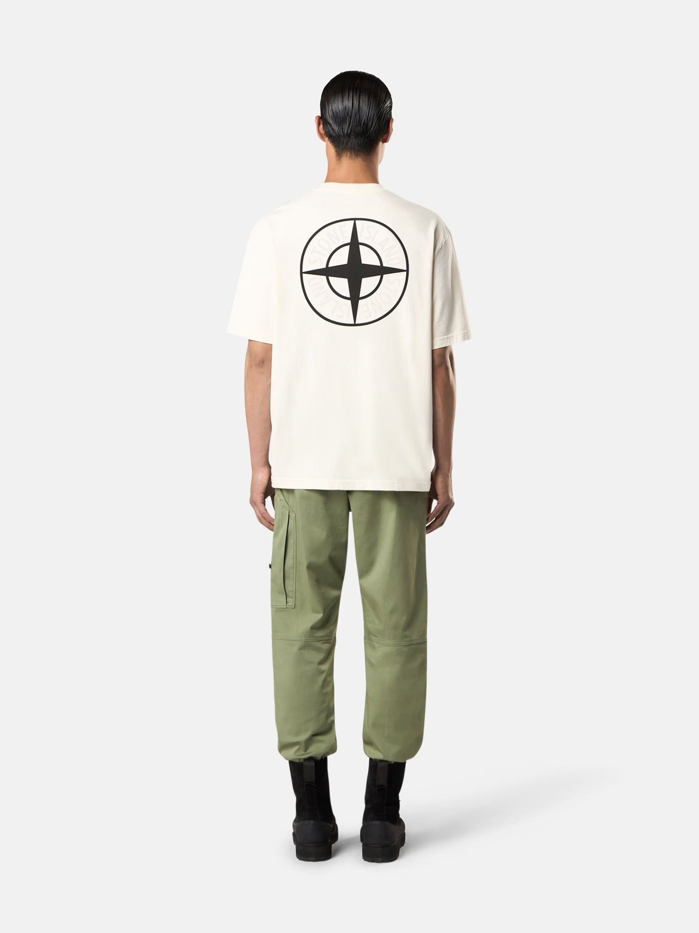 STONE ISLAND - T-shirt coupe regular à manches courtes avec imprimé