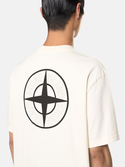 STONE ISLAND - T-shirt coupe regular à manches courtes avec imprimé
