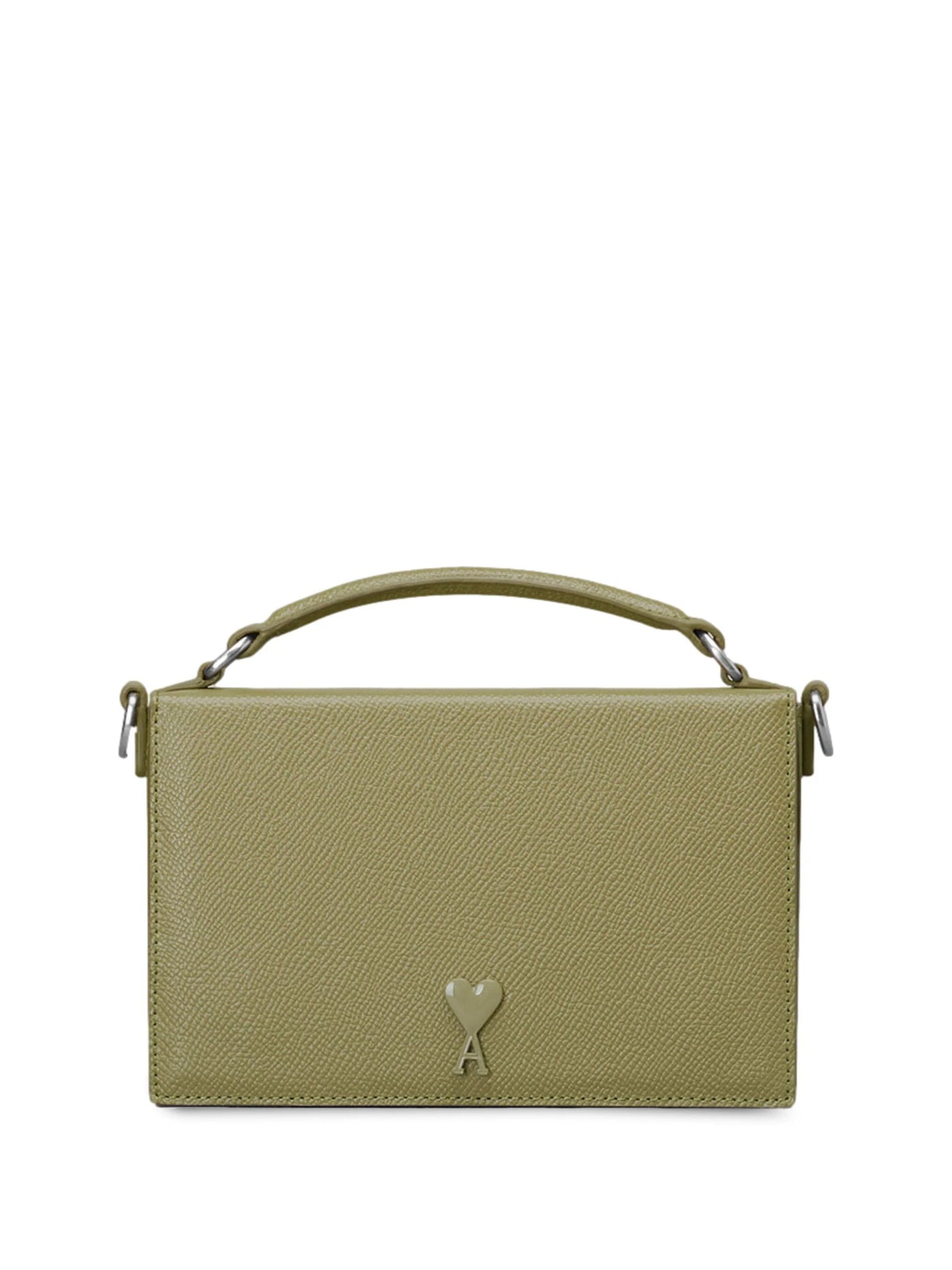 AMI PARIS - SAC LUNCH BOX EN CUIR VERT