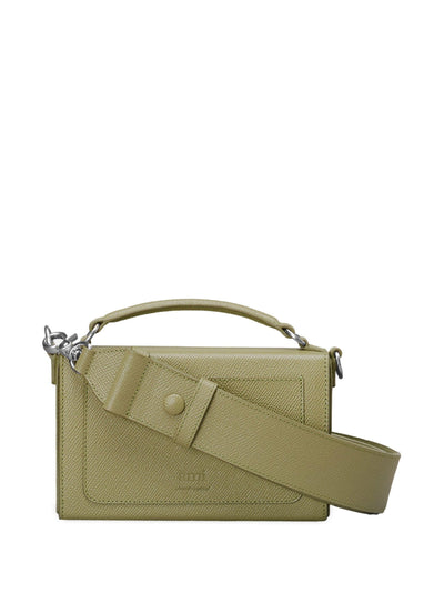 AMI PARIS - SAC LUNCH BOX EN CUIR VERT