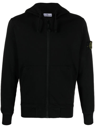 STONE ISLAND - Hoodie zippé noir