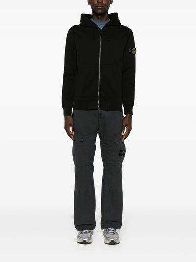 STONE ISLAND - Hoodie zippé noir