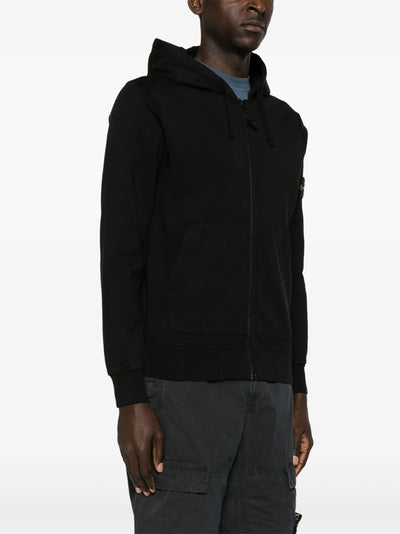 STONE ISLAND - Hoodie zippé noir