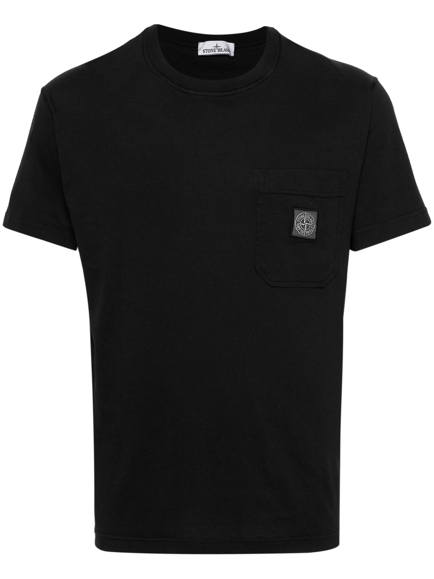 STONE ISLAND - Tee Shirt délavé à poche noir