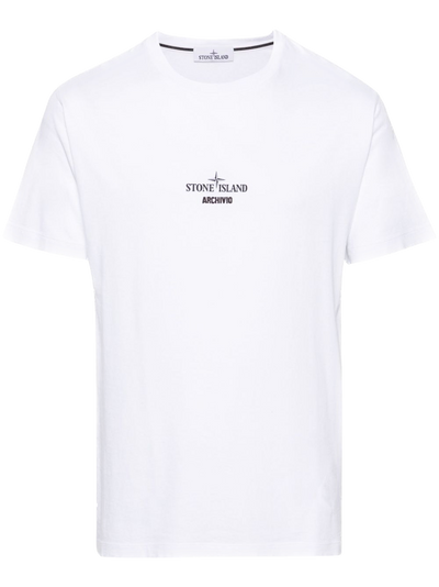 STONE ISLAND - Tee-Shirt Archivio blanc