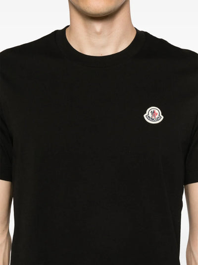 MONCLER - lot de trois t-shirts en coton à patch logo