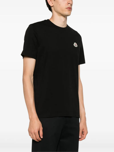 MONCLER - lot de trois t-shirts en coton à patch logo