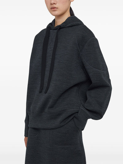 JIL SANDER - Hoodie en laine à lien de resserrage