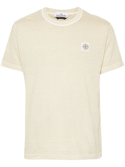 Stone Island - T shirt délavé beige clair