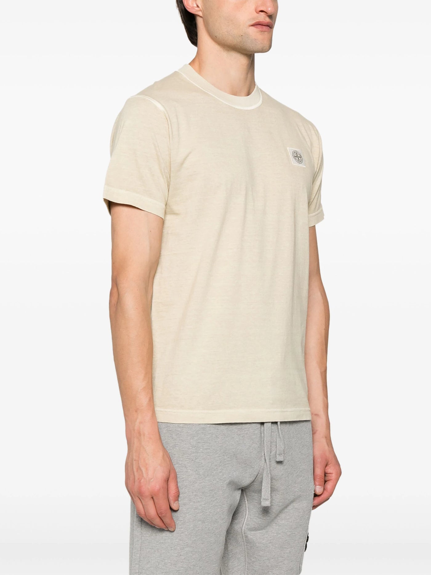 Stone Island - T shirt délavé beige clair