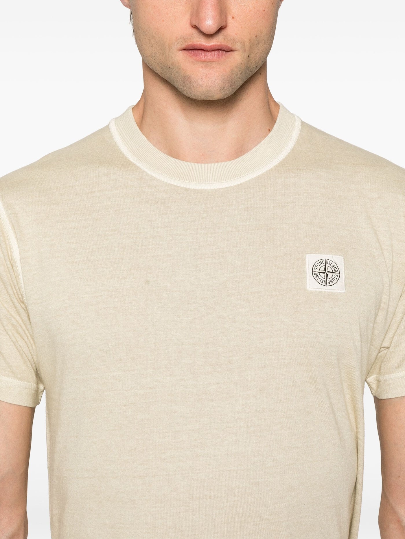 Stone Island - T shirt délavé beige clair