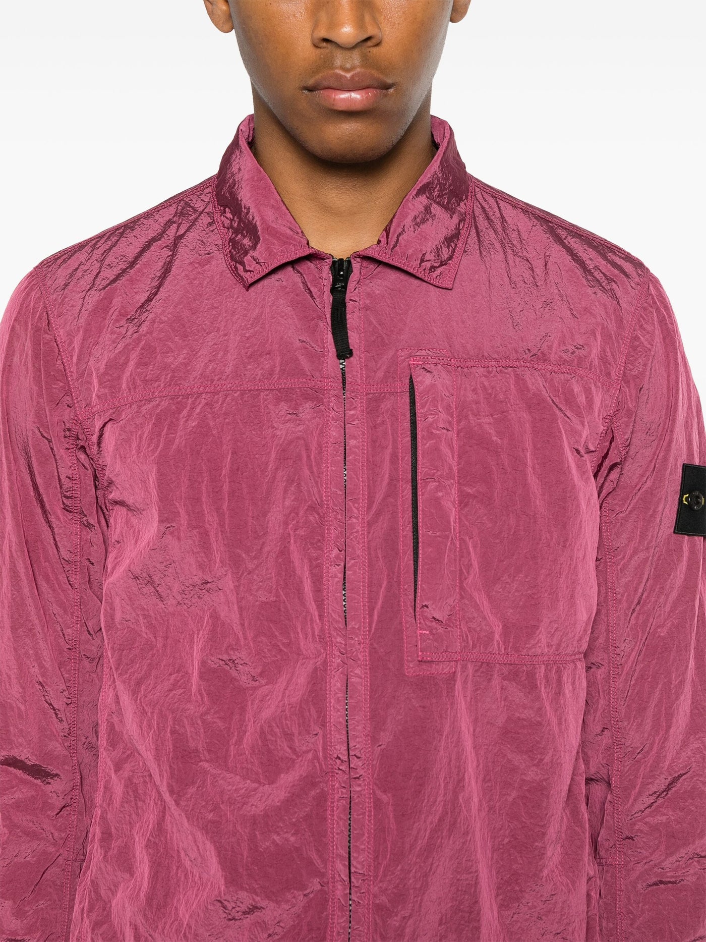 STONE ISLAND - SURCHEMISE NYLON MÉTAL VIOLETTE