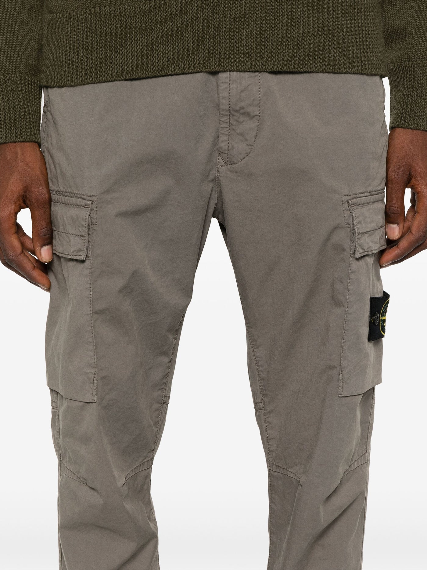 Stone Island - Pantalon cargo regular tapered dove grey