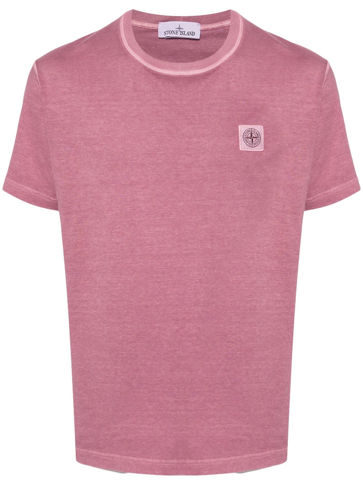 Stone Island - T shirt délavé magenta