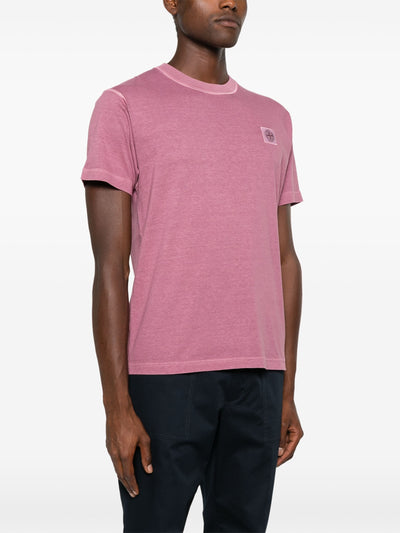 Stone Island - T shirt délavé magenta