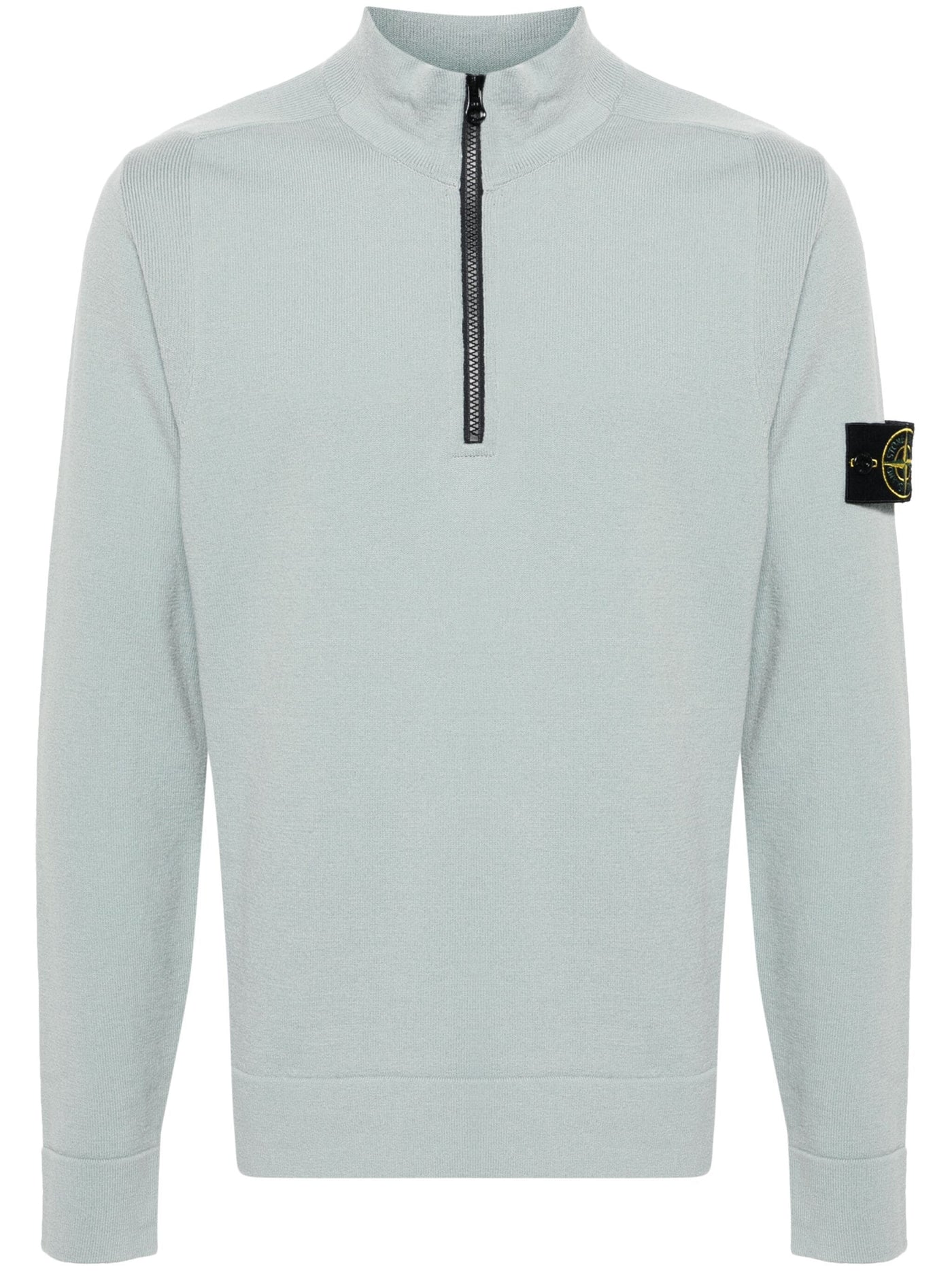 STONE ISLAND - Half-zip Vert clair