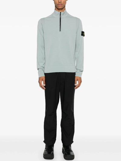 STONE ISLAND - Half-zip Vert clair