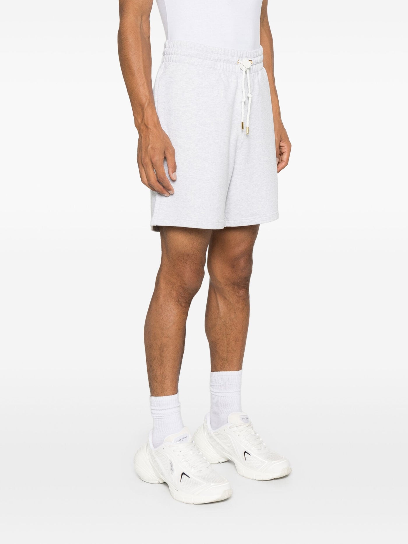 CASABLANCA - Short en coton avec patch tennis statues