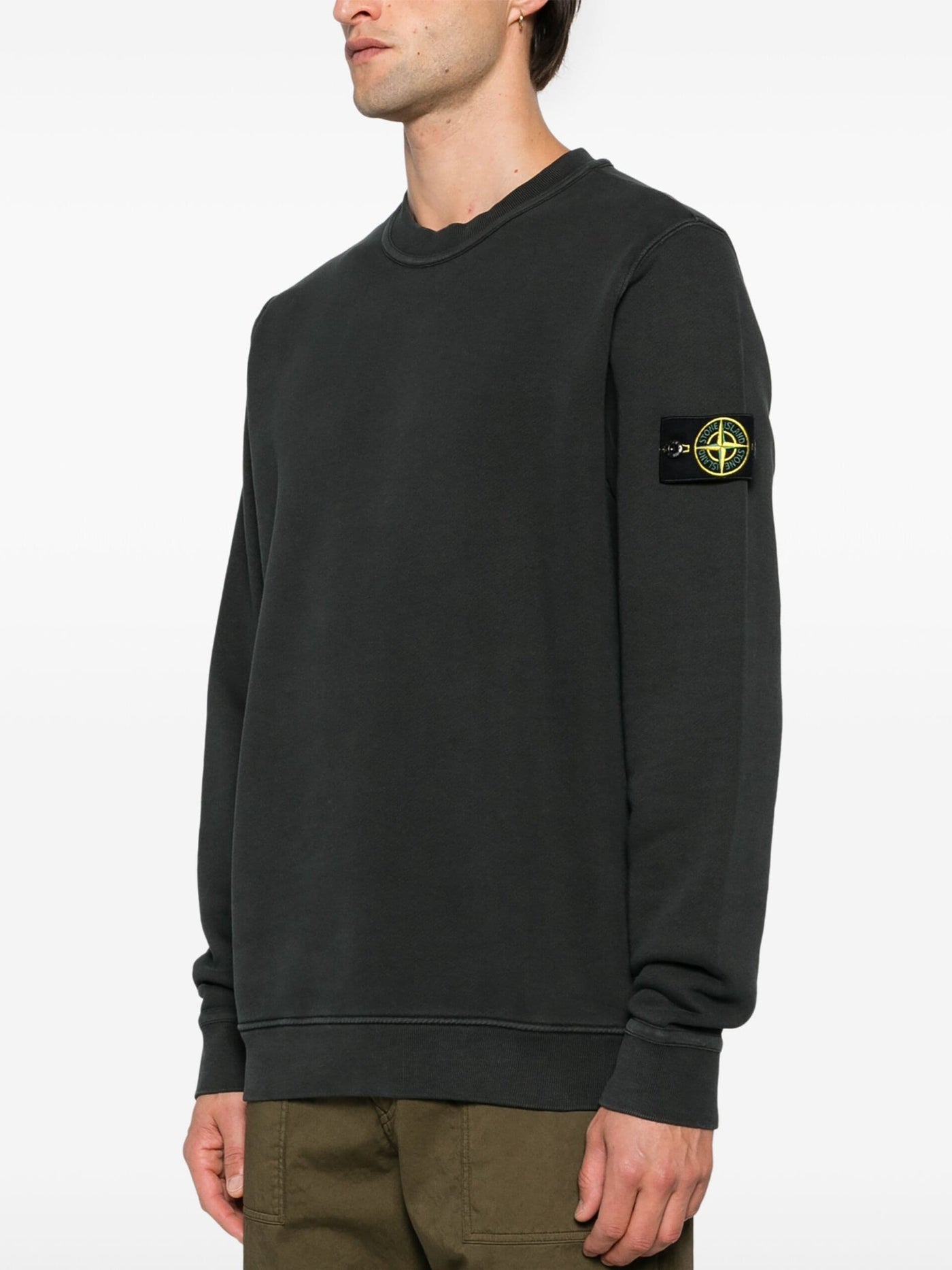 STONE ISLAND - Crewneck à poche gris anthracite