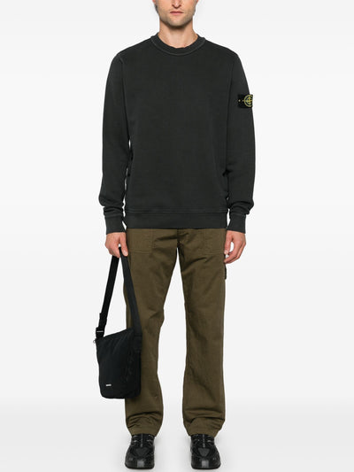 STONE ISLAND - Crewneck à poche gris anthracite