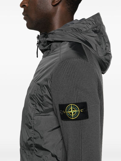 STONE ISLAND - Gilet Bi-matière gris anthracite