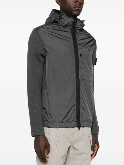 STONE ISLAND - Gilet Bi-matière gris anthracite